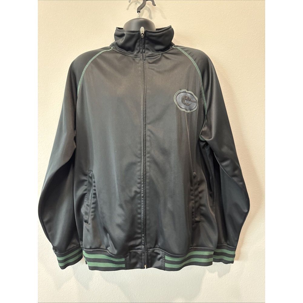 Majestic Green Bay Packers Track Jacket Mens 2XLarge‎ Tall Black Green Full Zip